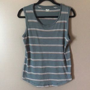 MadeWell Striped Green Cotton Tank